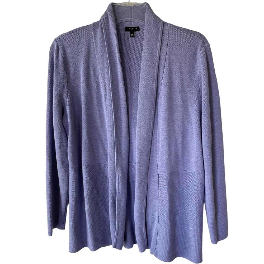 Talbots Lilac L Petite Open Cardigan - Picture 1 of 9